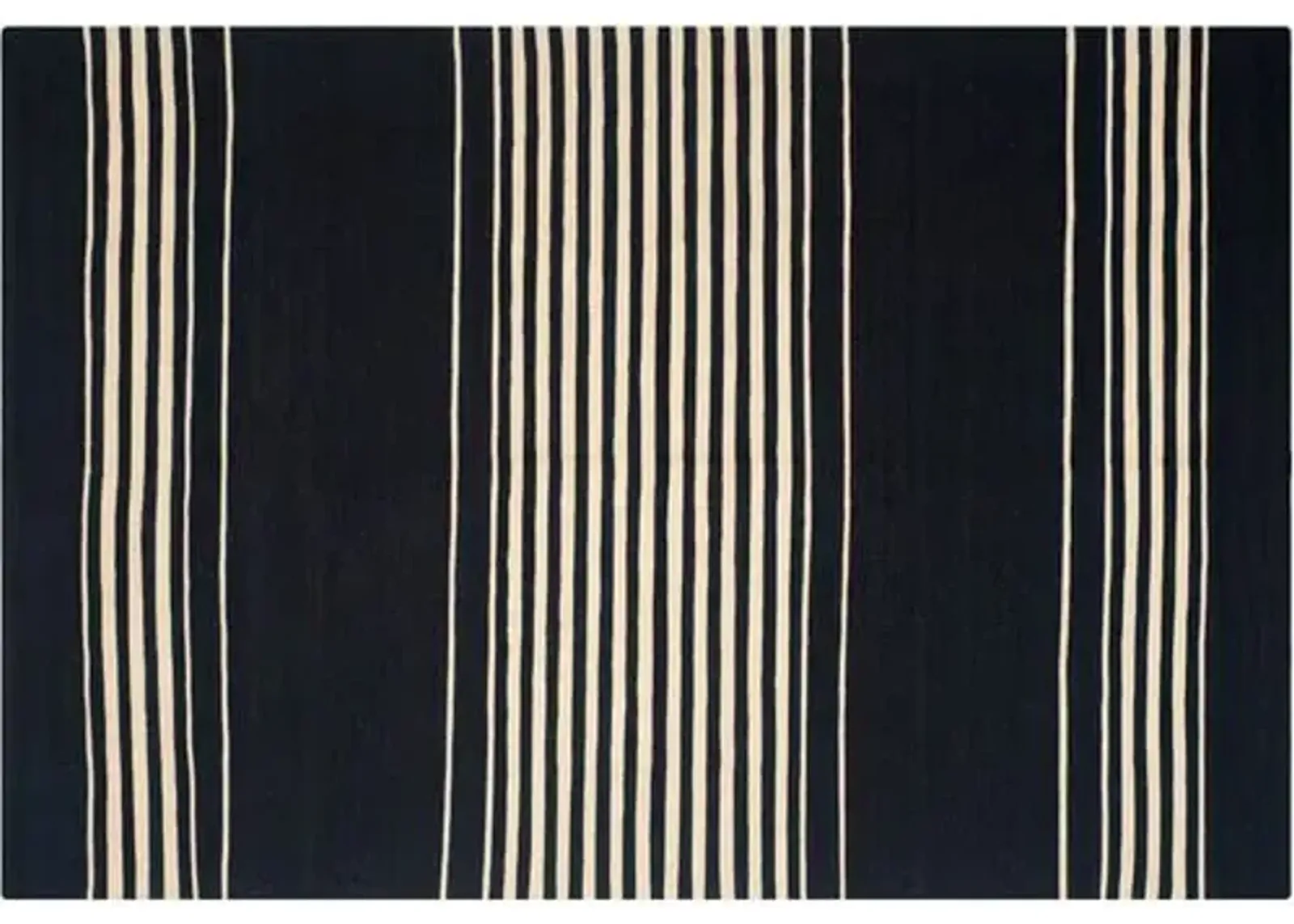 Bluff Point Stripe Rug - Ralph Lauren Home - Black - Black