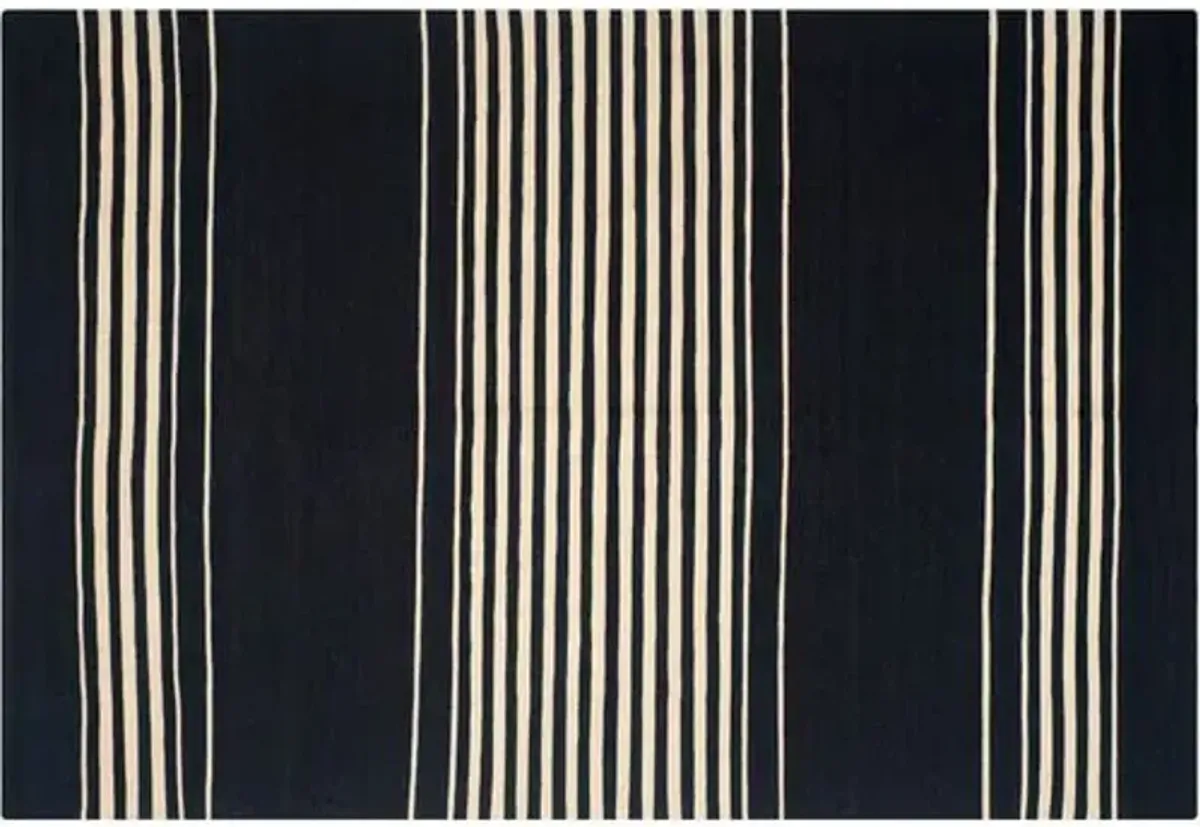 Bluff Point Stripe Rug - Ralph Lauren Home - Black - Black