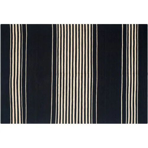 Bluff Point Stripe Rug - Ralph Lauren Home - Black - Black