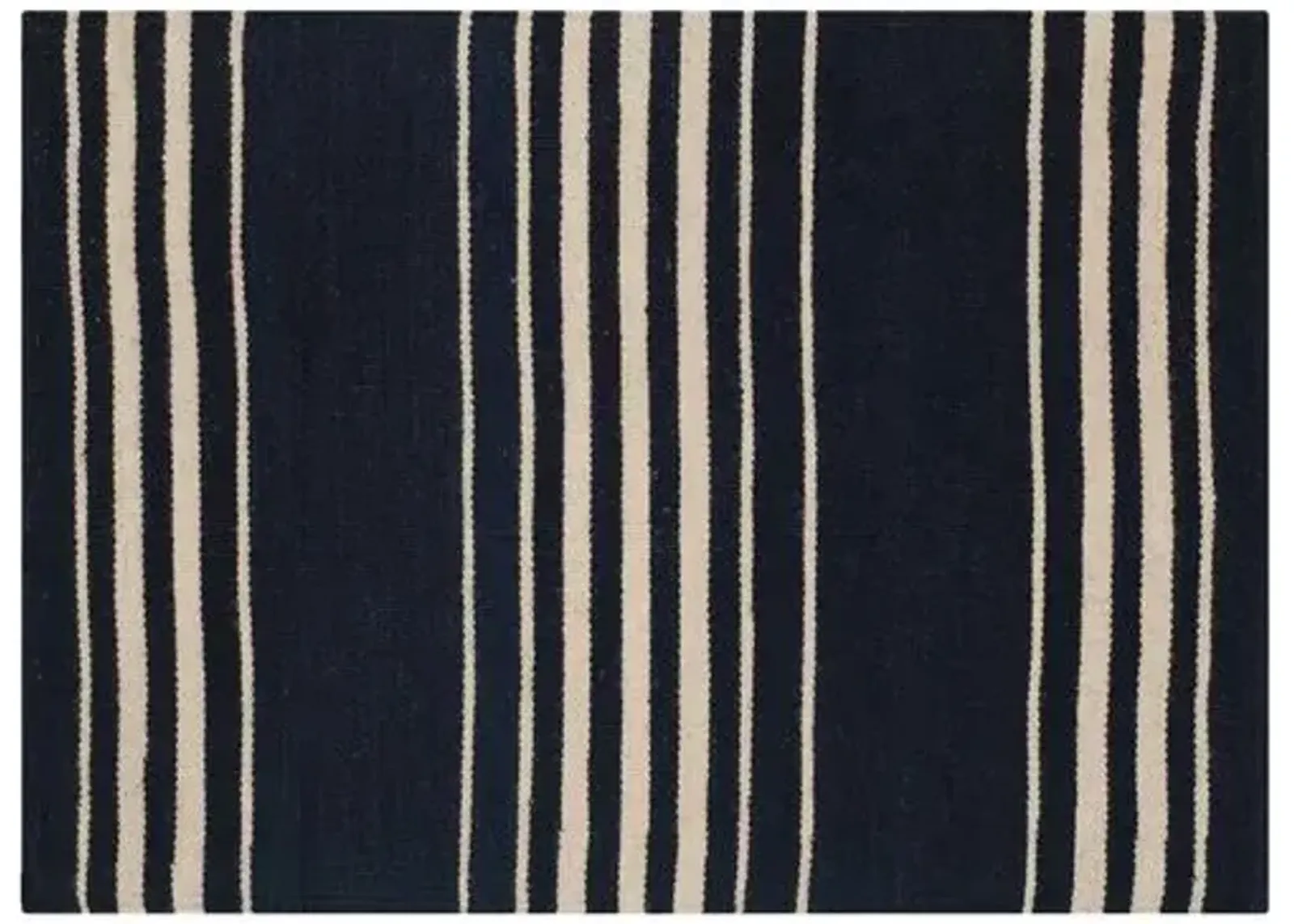 Bluff Point Stripe Rug - Ralph Lauren Home - Black - Black