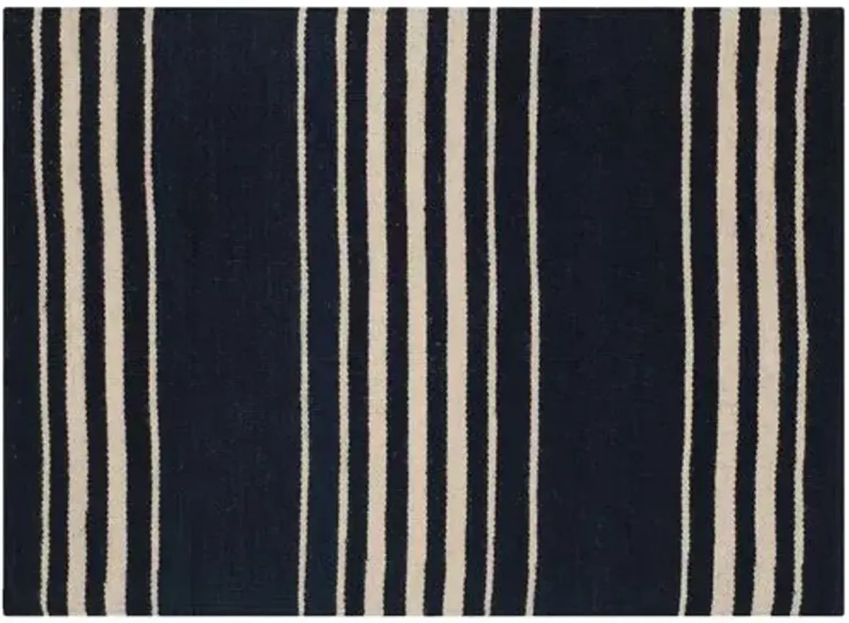 Bluff Point Stripe Rug - Ralph Lauren Home - Black - Black