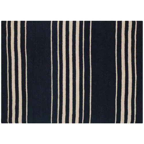 Bluff Point Stripe Rug - Ralph Lauren Home - Black - Black