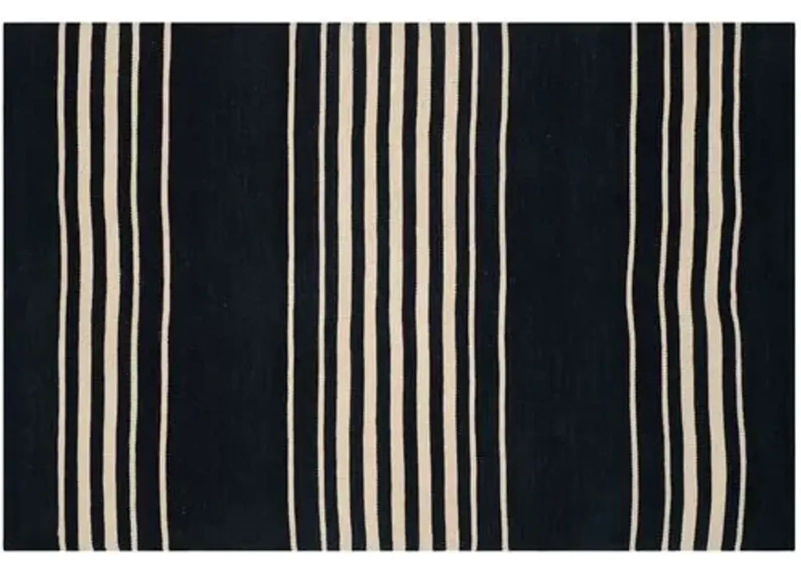 Bluff Point Stripe Rug - Ralph Lauren Home - Black - Black