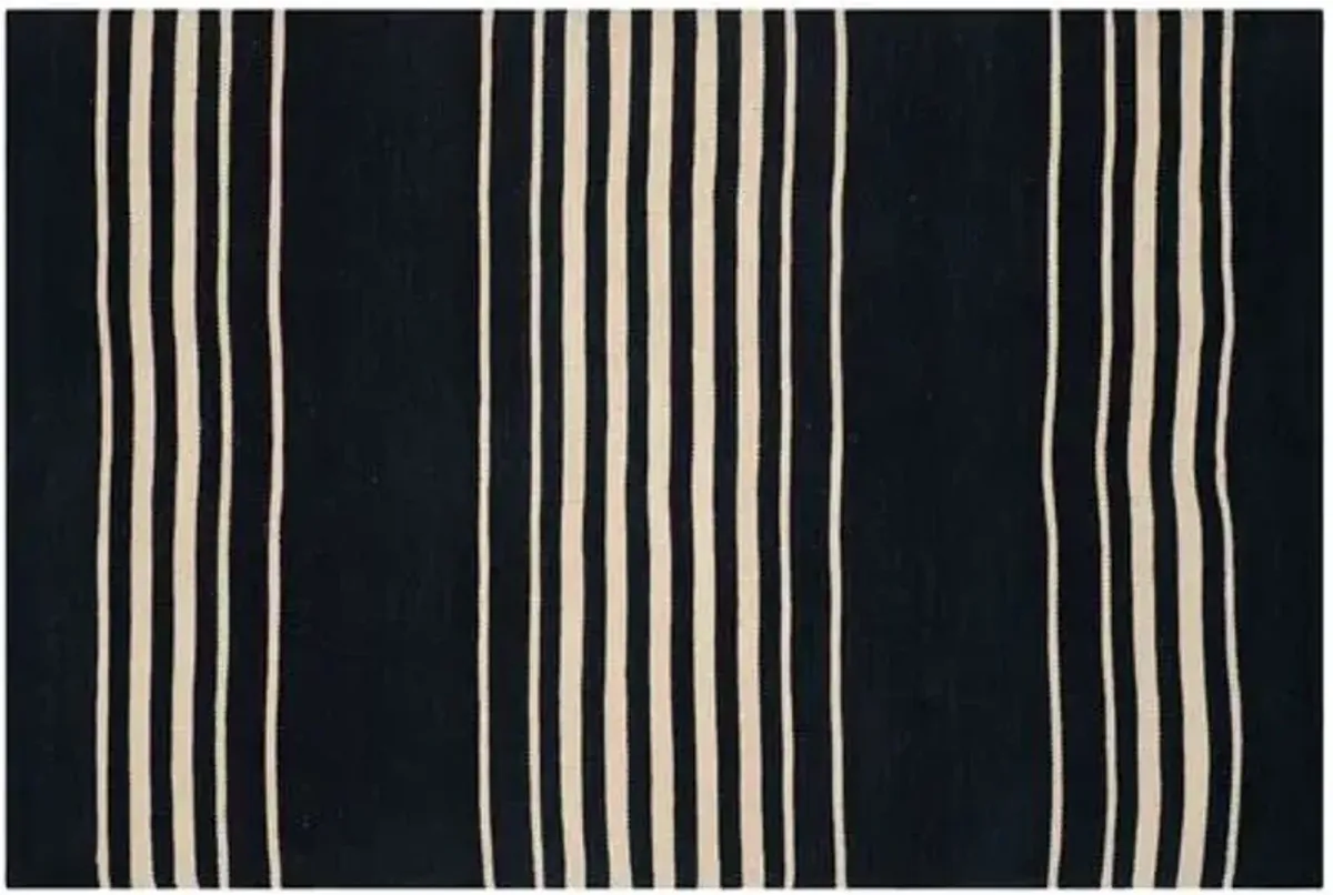 Bluff Point Stripe Rug - Ralph Lauren Home - Black - Black