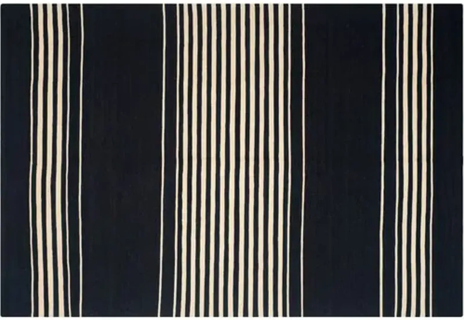 Bluff Point Stripe Rug - Ralph Lauren Home - Black - Black