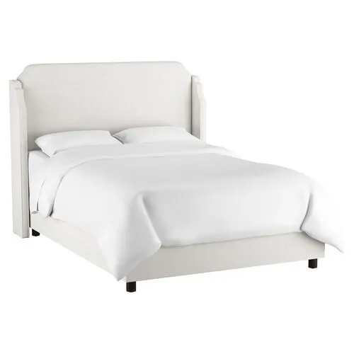 Aurora Wingback Bed - Handcrafted - White, Mattress, Box Spring Required