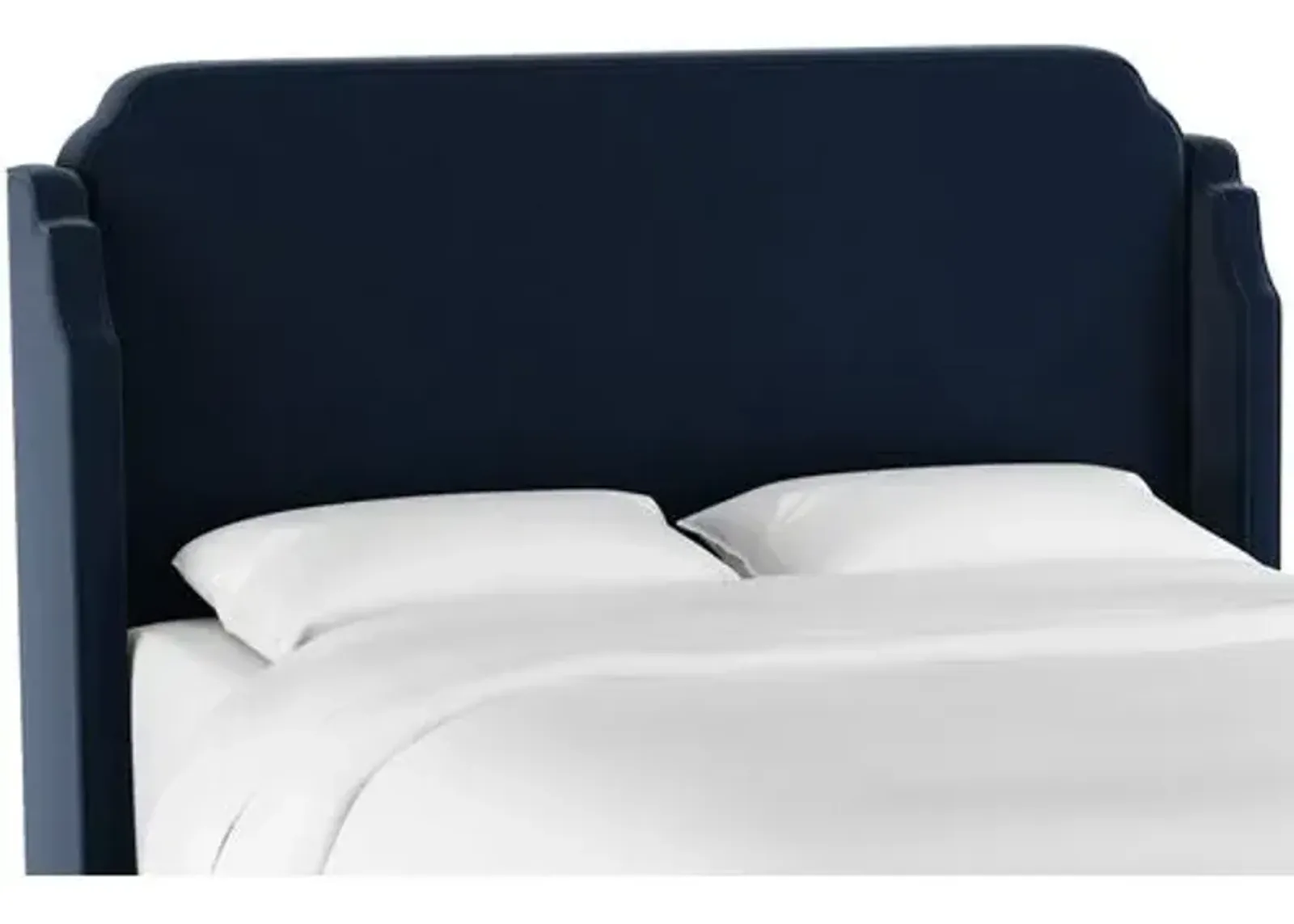 Aurora Velvet Wingback Headboard - Blue