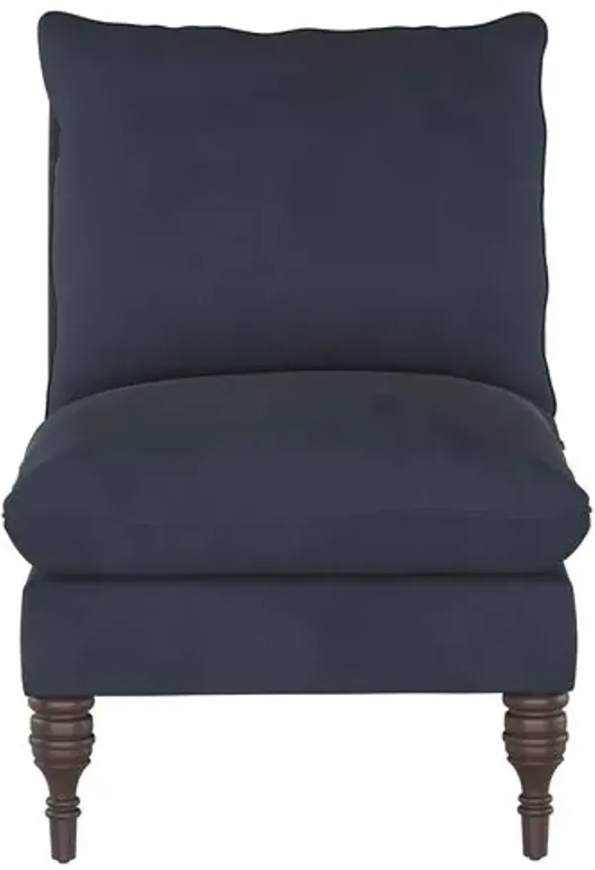 Daphne Velvet Slipper Chair - Blue