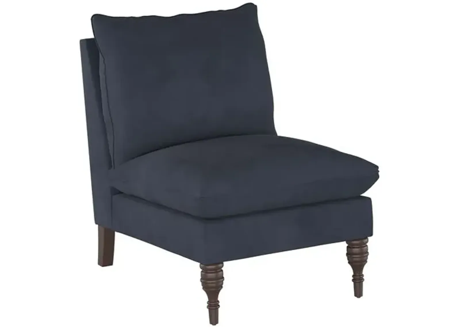 Daphne Velvet Slipper Chair - Blue