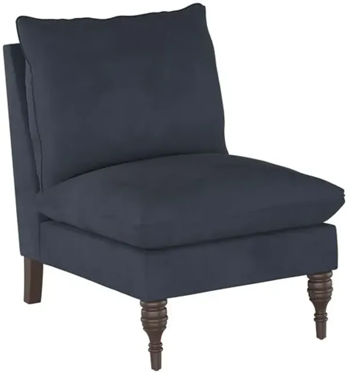 Daphne Velvet Slipper Chair - Blue