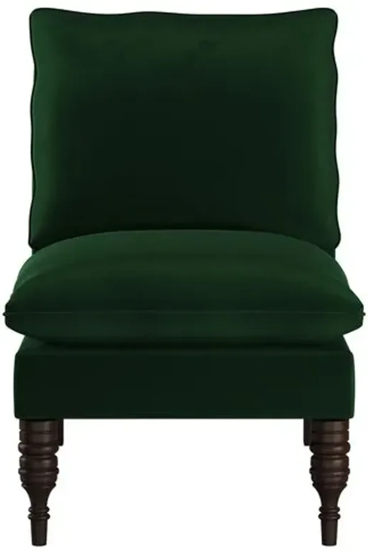 Daphne Velvet Slipper Chair - Green