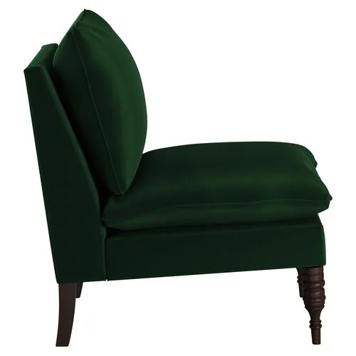 Daphne Velvet Slipper Chair - Green