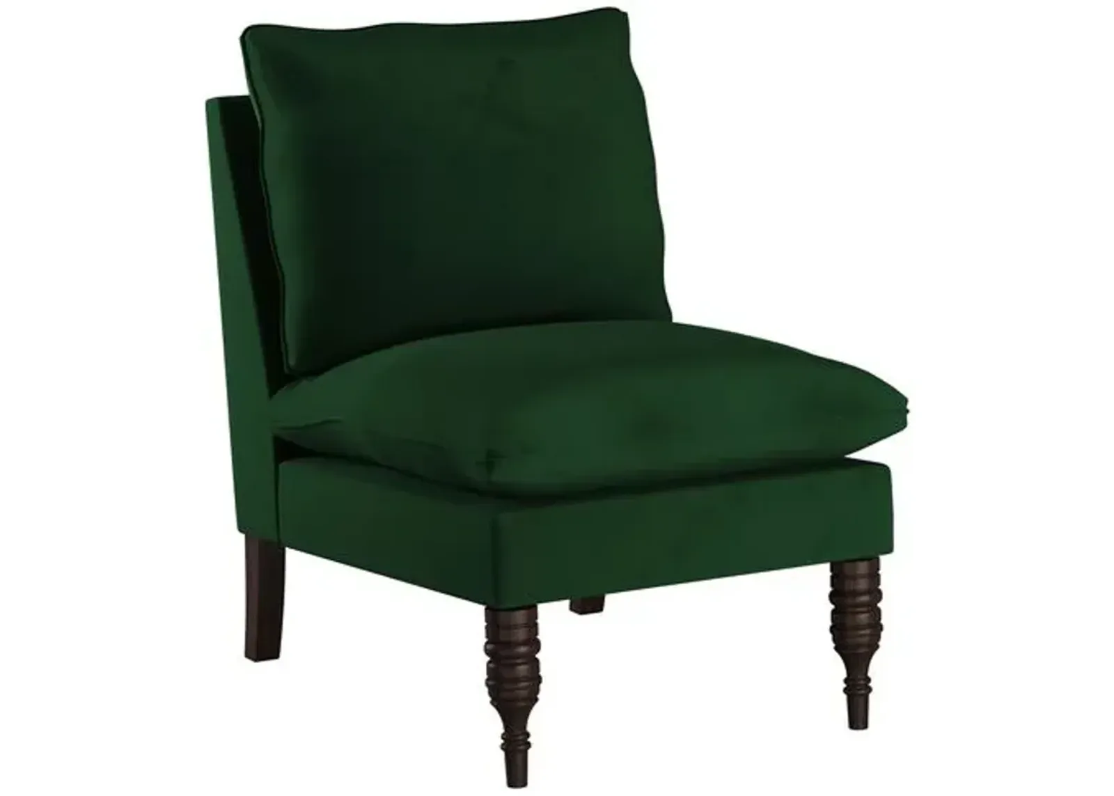 Daphne Velvet Slipper Chair - Green