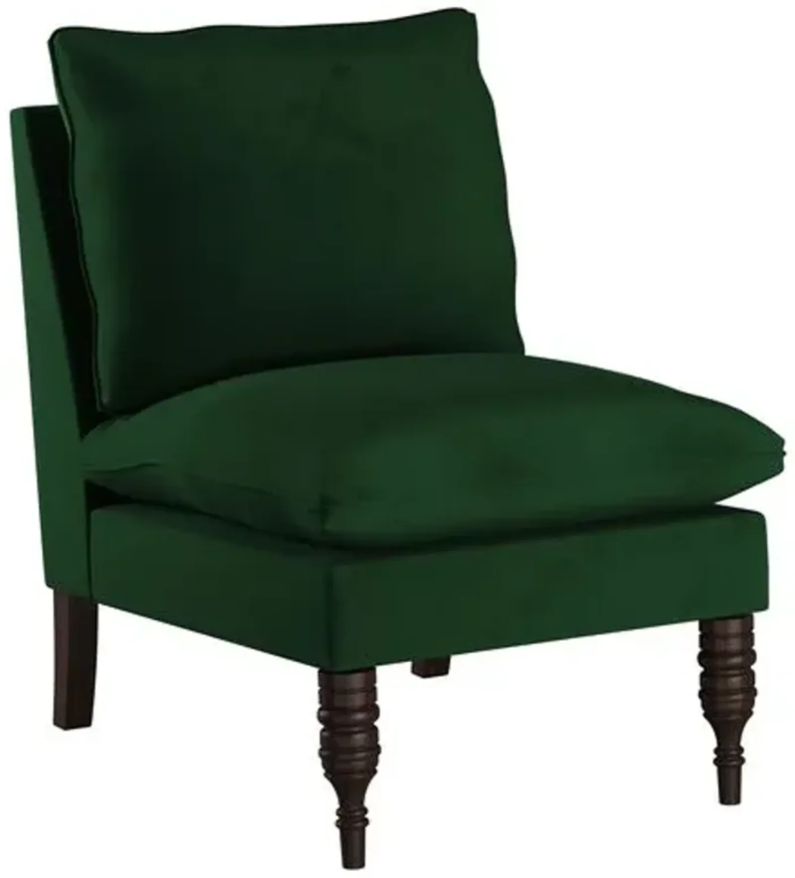 Daphne Velvet Slipper Chair - Green