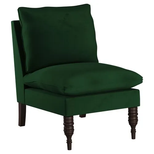 Daphne Velvet Slipper Chair - Green