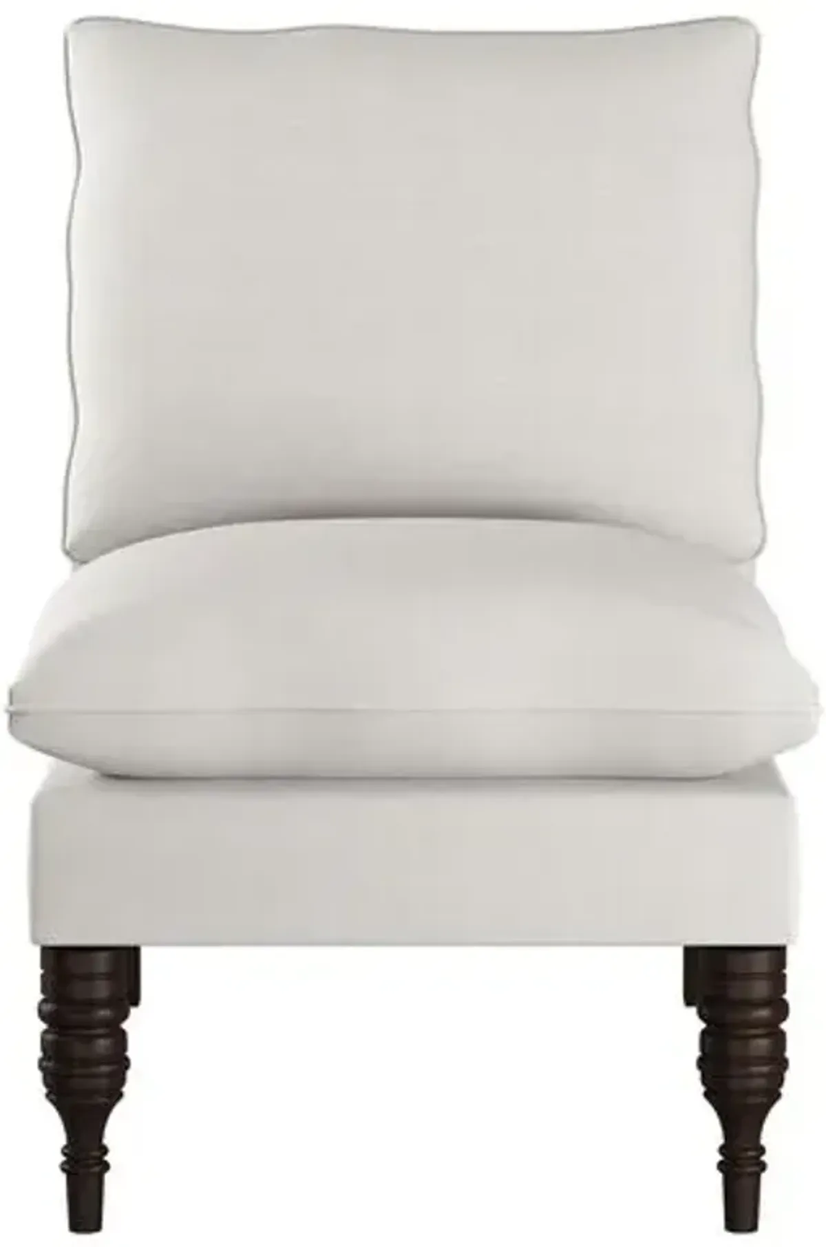 Daphne Linen Slipper Chair - White