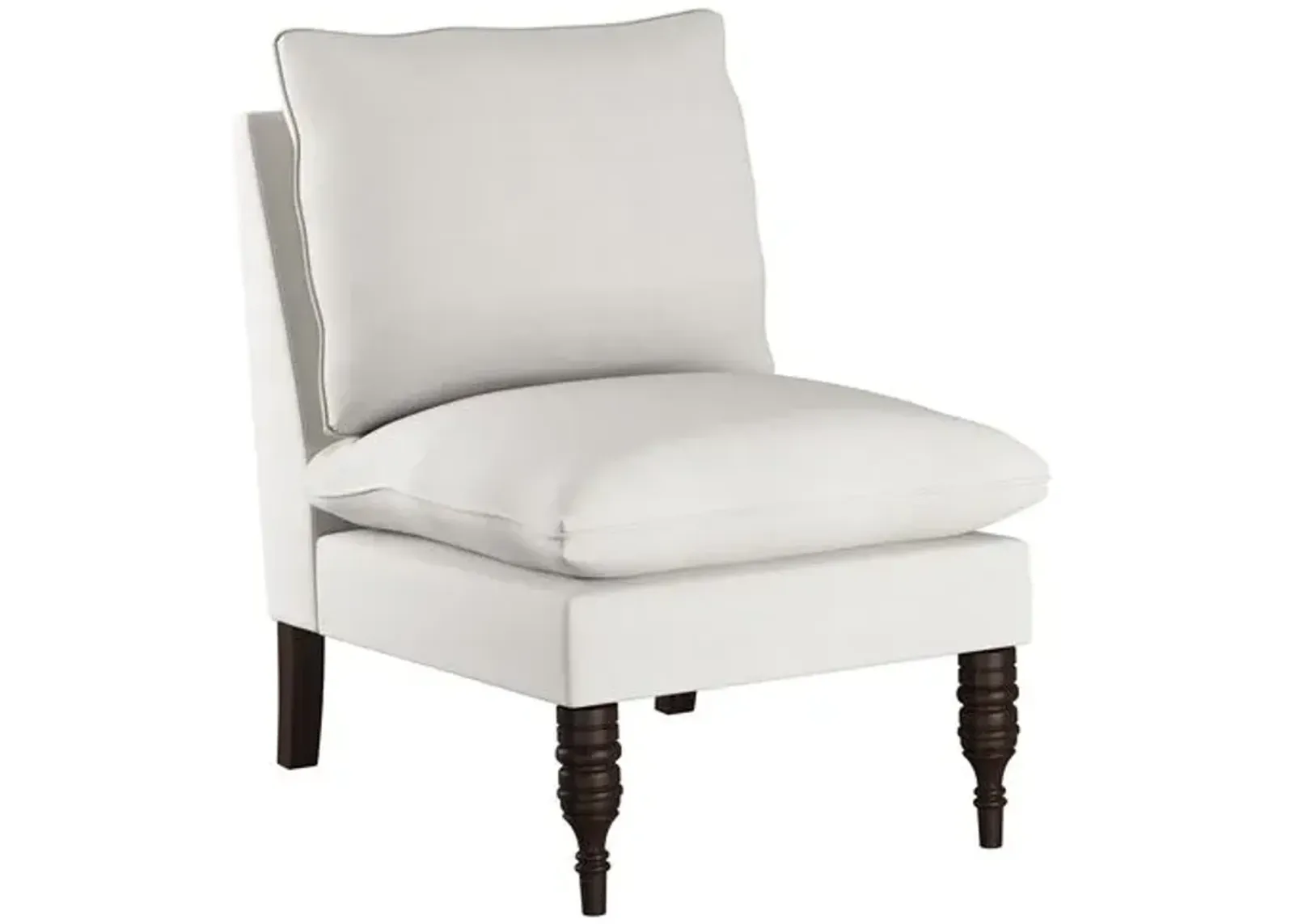 Daphne Linen Slipper Chair - White