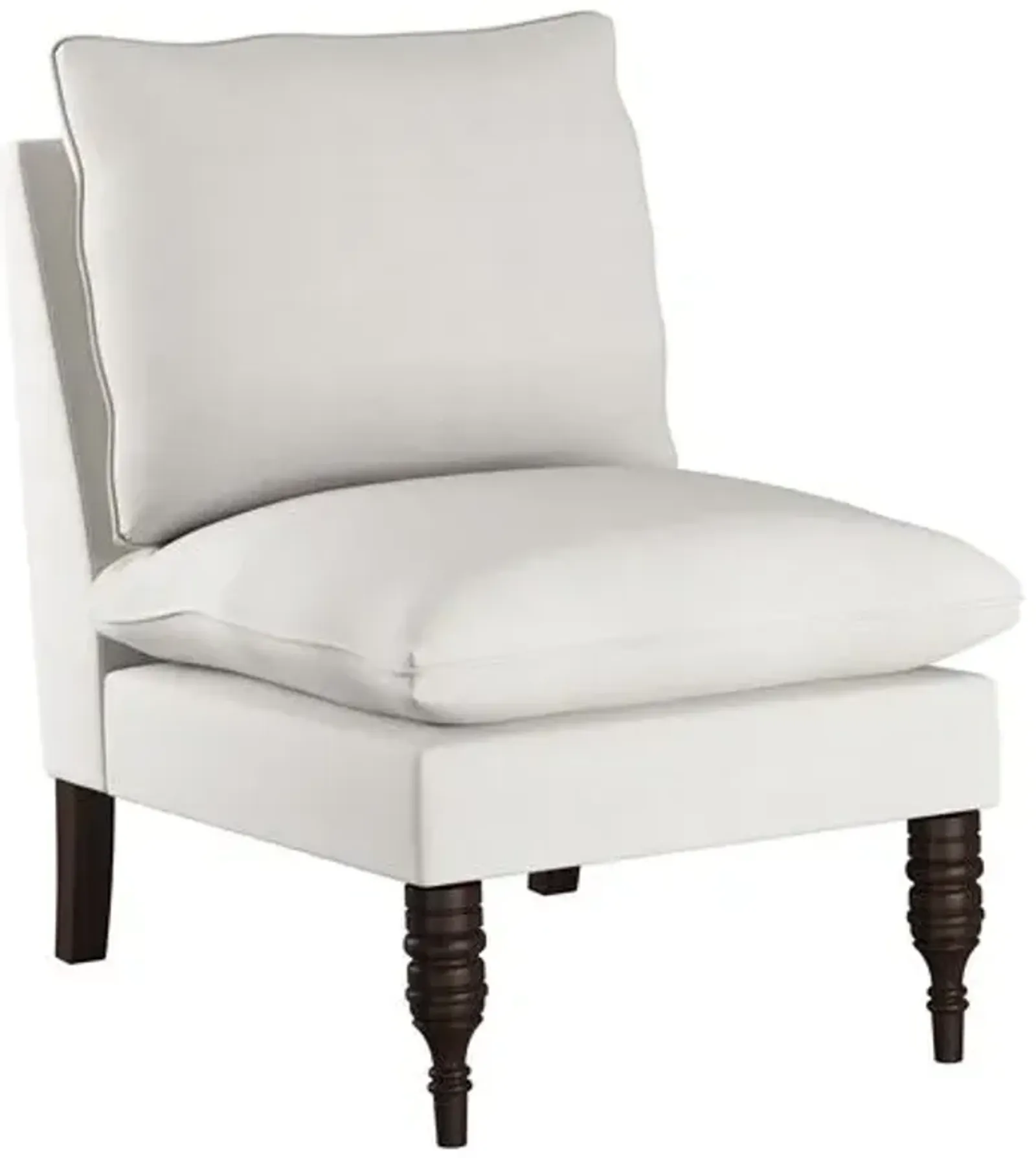 Daphne Linen Slipper Chair - White