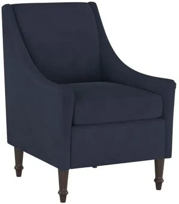Holmes Velvet Accent Chair - Blue, Comfortable, Durable, Velvet Upholstery