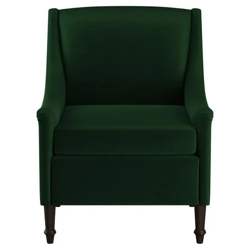 Holmes Velvet Accent Chair - Green, Comfortable, Durable, Velvet Upholstery