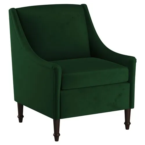 Holmes Velvet Accent Chair - Green, Comfortable, Durable, Velvet Upholstery