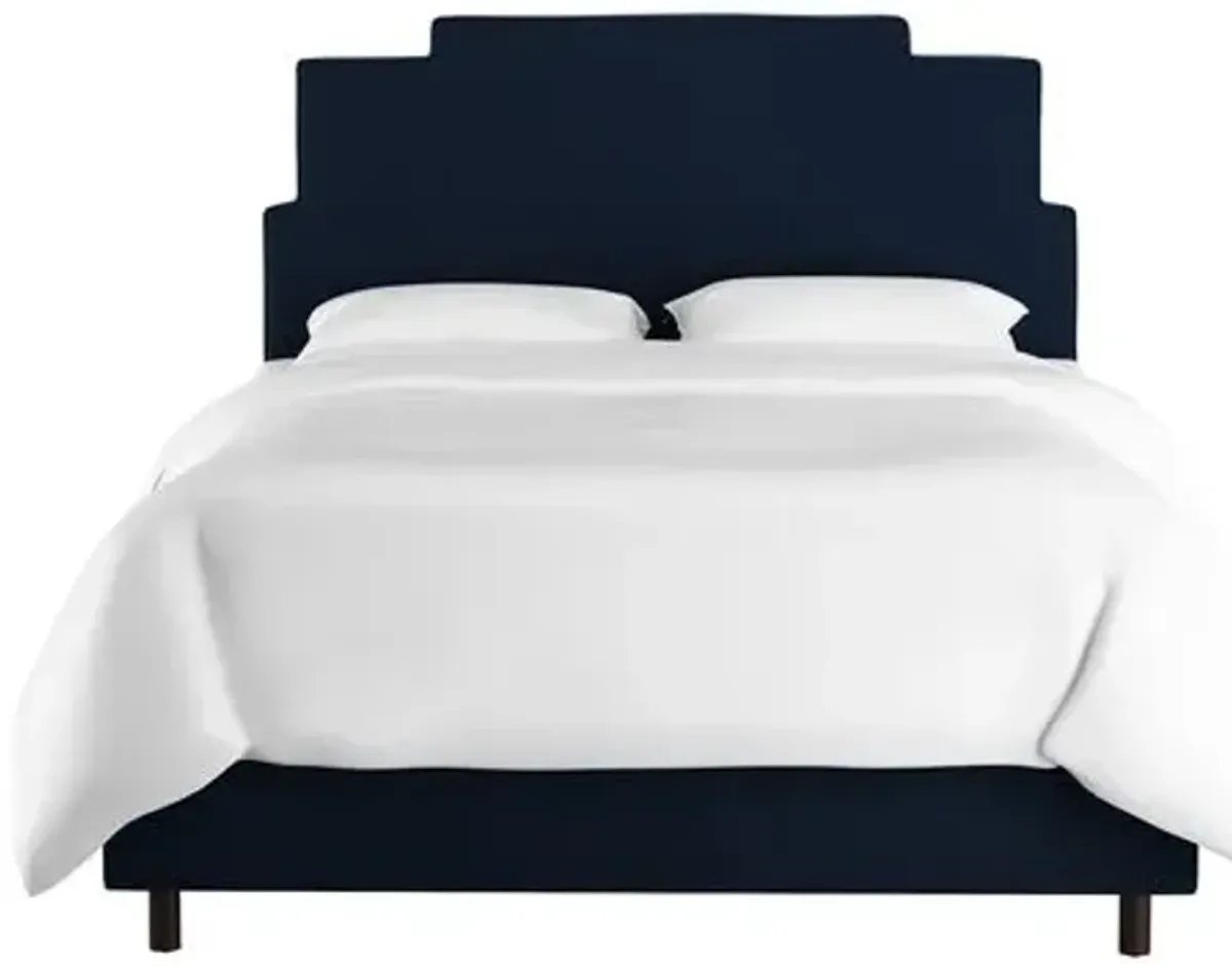 Paxton Velvet Bed - Blue