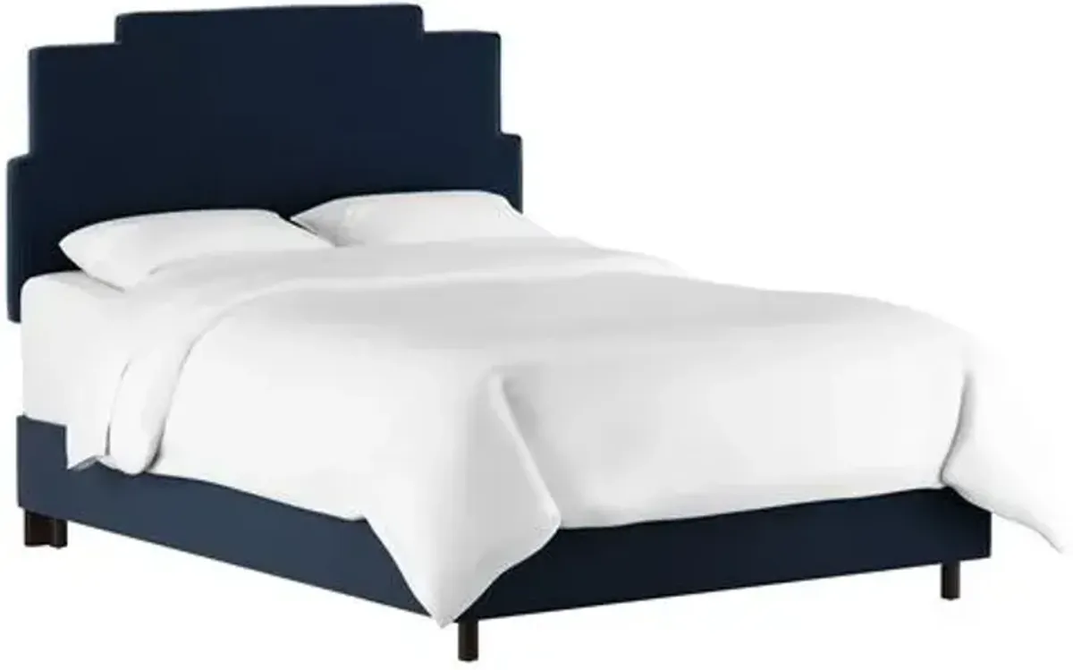 Paxton Velvet Bed - Blue