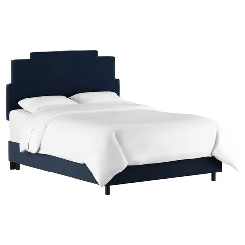 Paxton Velvet Bed - Blue