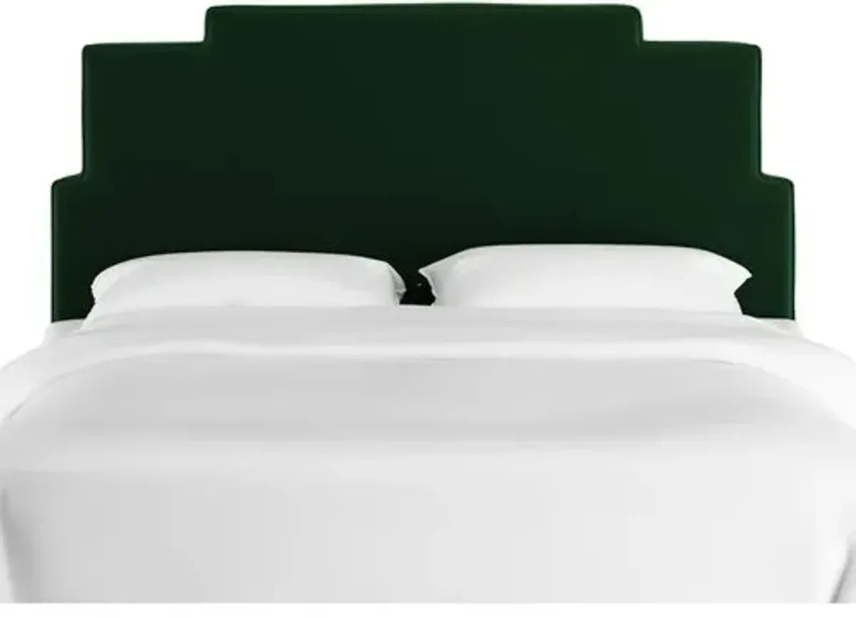 Paxton Velvet Bed - Emerald - Handcrafted