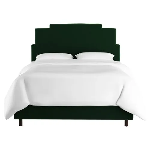 Paxton Velvet Bed - Emerald - Handcrafted