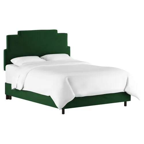 Paxton Velvet Bed - Emerald - Handcrafted