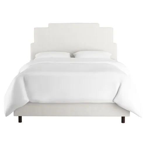 Paxton Linen Bed - White