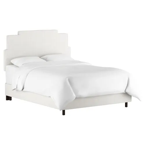 Paxton Linen Bed - White