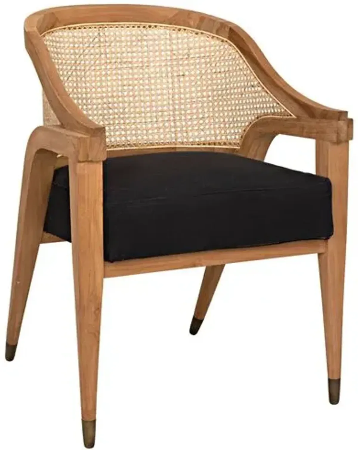 Chloe Cane Accent Chair - Natural/Black - Noir, Comfortable, Durable, Cushioned