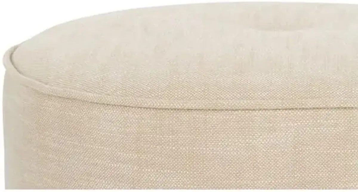 Dot Fringe Ottoman - Kim Salmela - Handcrafted - Ivory