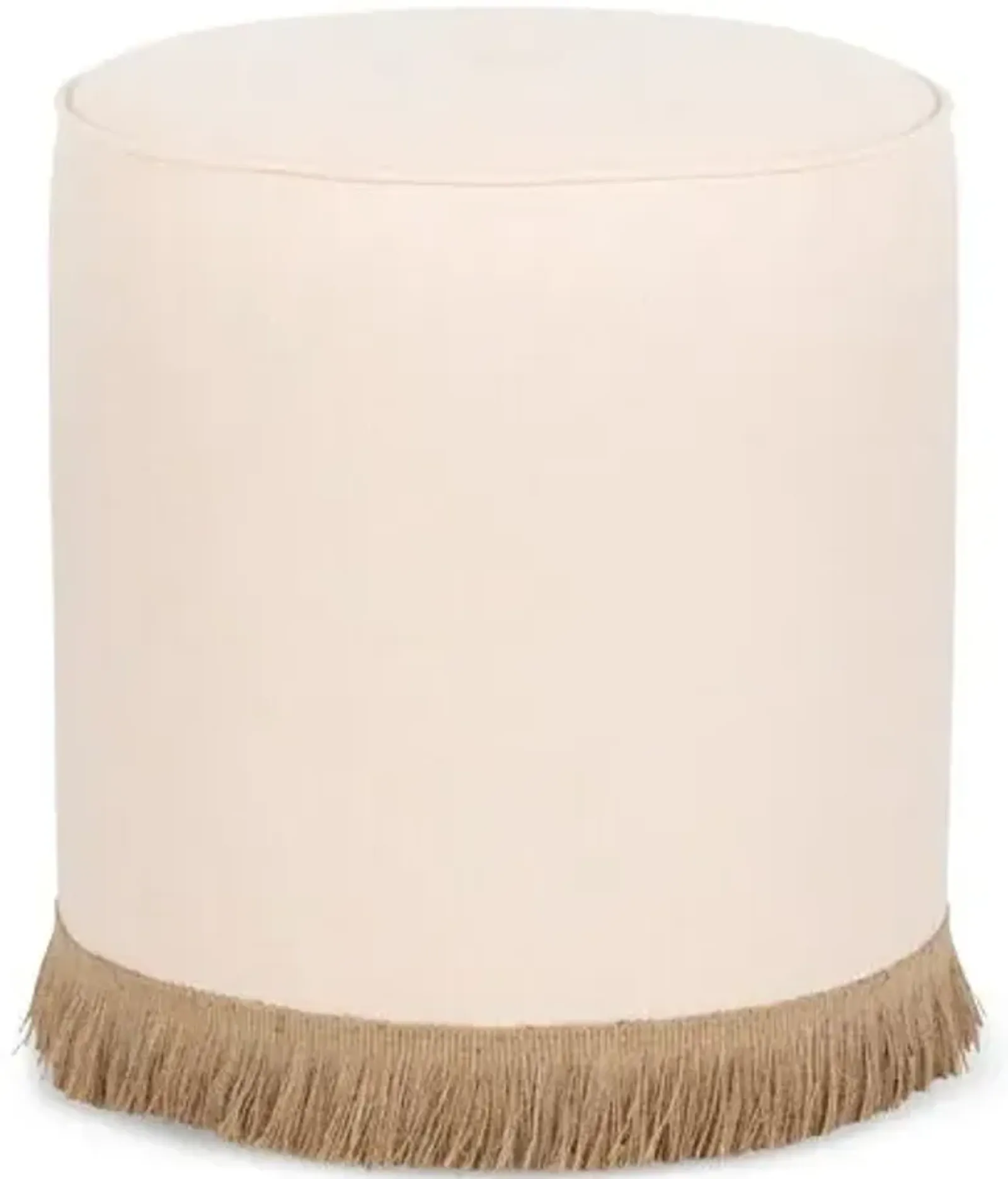 Dot Fringe Ottoman - Kim Salmela - Handcrafted - Pink