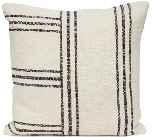 Bowen 20x20 Pillow, Black/Ivory