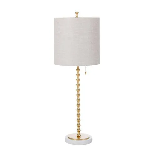 Addie Table Lamp - Gold Leaf/White - Gabby