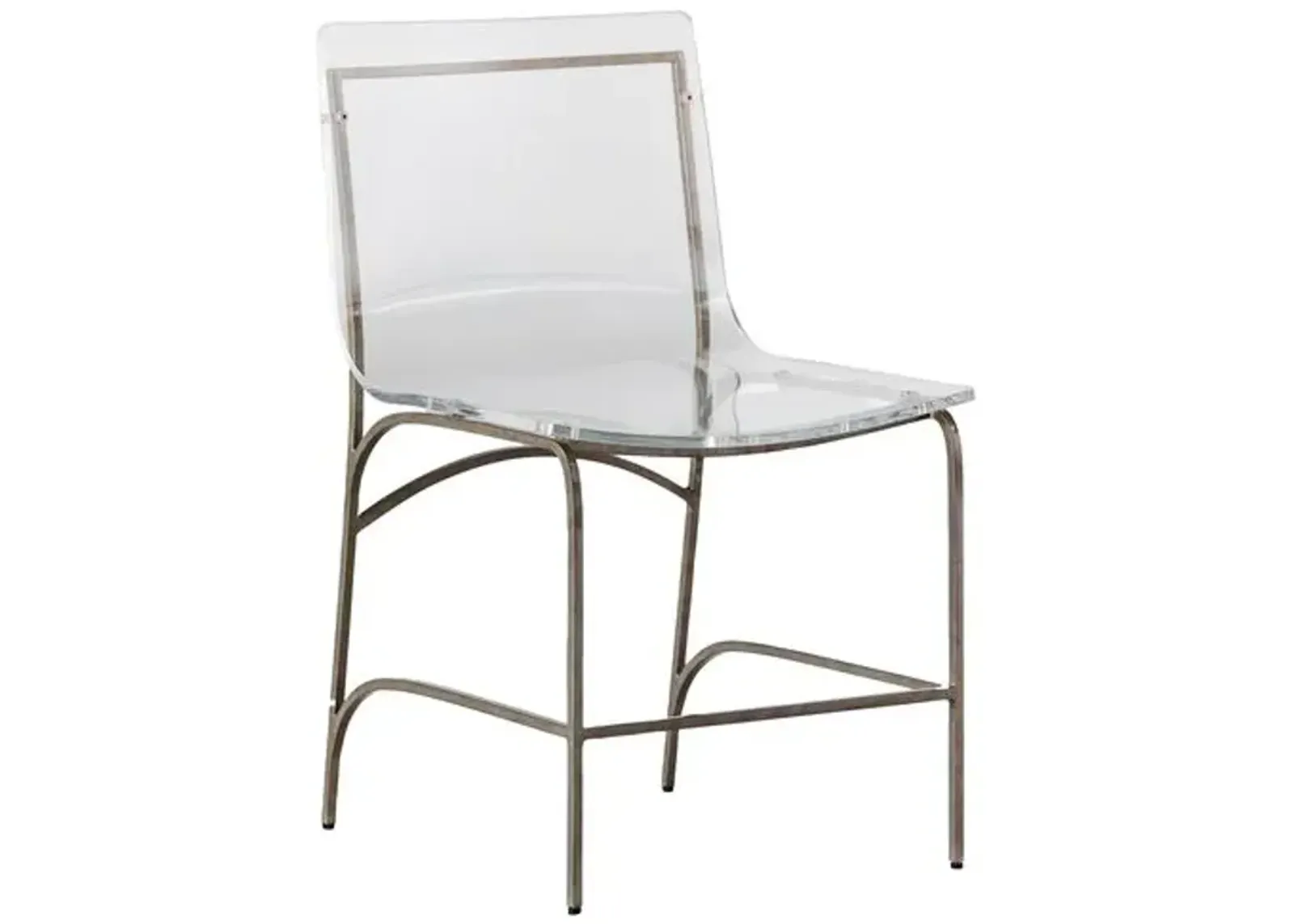 Penelope Acrylic Side Chair - Antiqued Silver - Gabby