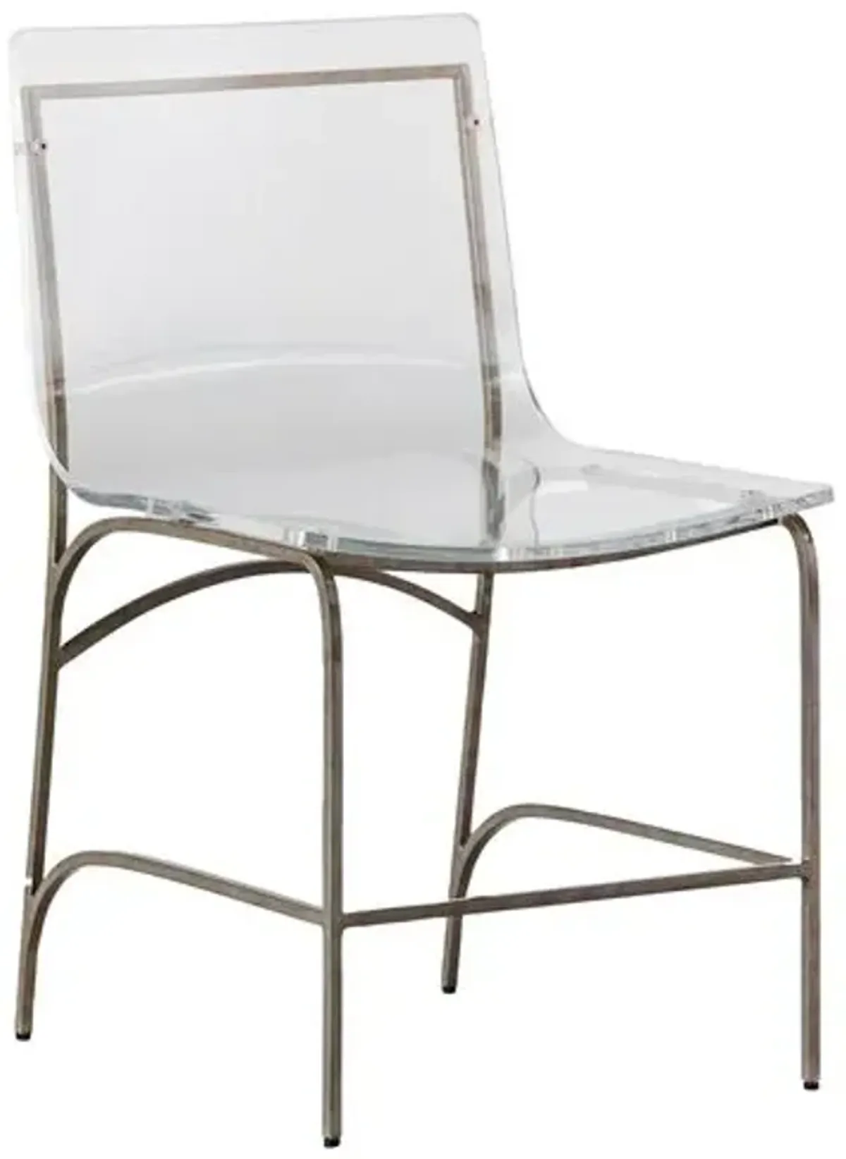 Penelope Acrylic Side Chair - Antiqued Silver - Gabby