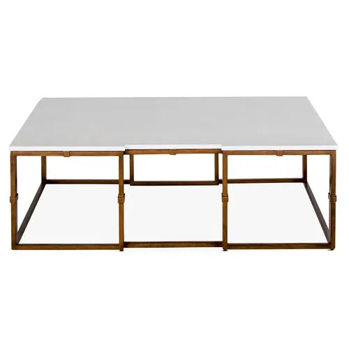 Stevens Coffee Table - Antiqued Brass - Gabby - Gold