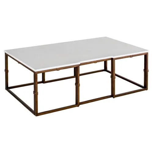 Stevens Coffee Table - Antiqued Brass - Gabby - Gold