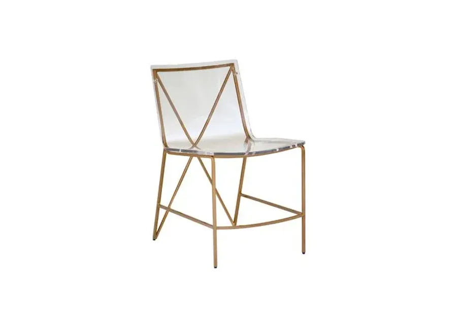 Johnson Acrylic Side Chair - Gold - Gabby