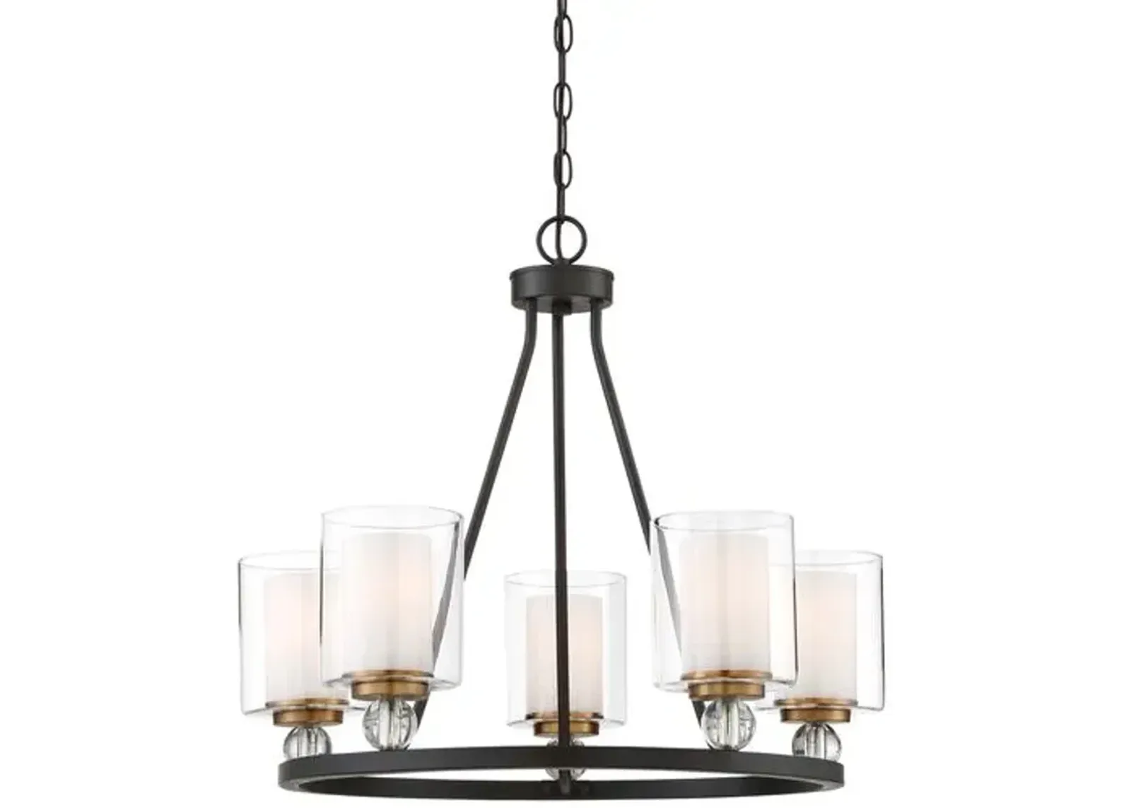 Studio 5-Light Chandelier - Bronze/Brass - Black