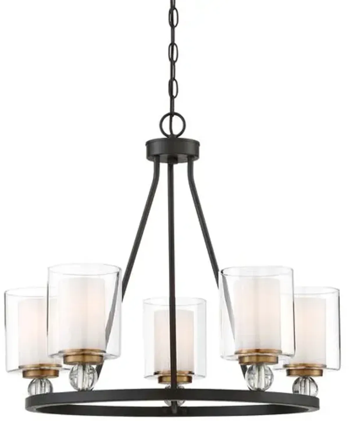 Studio 5-Light Chandelier - Bronze/Brass - Black