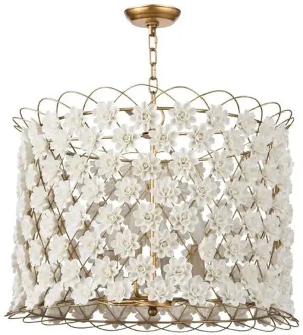 Alice Porcelain Flower Chandelier - White/Gold - Regina Andrew