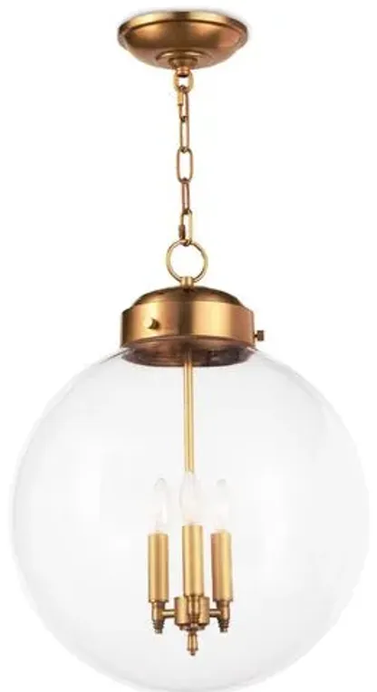 Southern Living Globe Pendant - Natural Brass - Regina Andrew - Gold