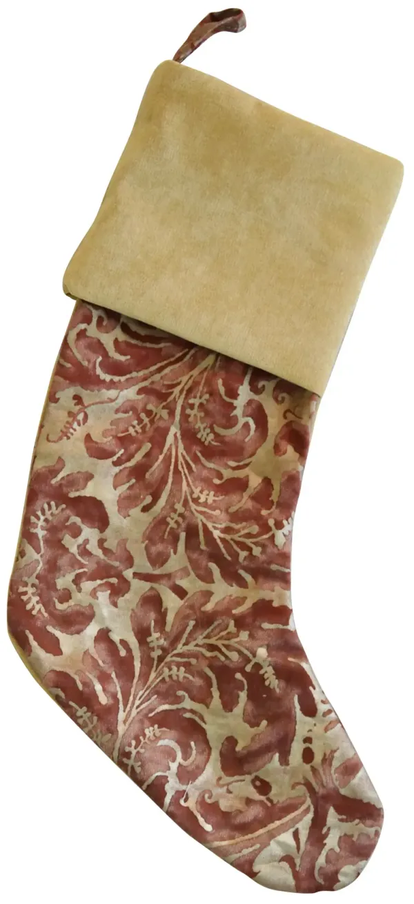 Italian Fortuny Christmas Stocking - Gold