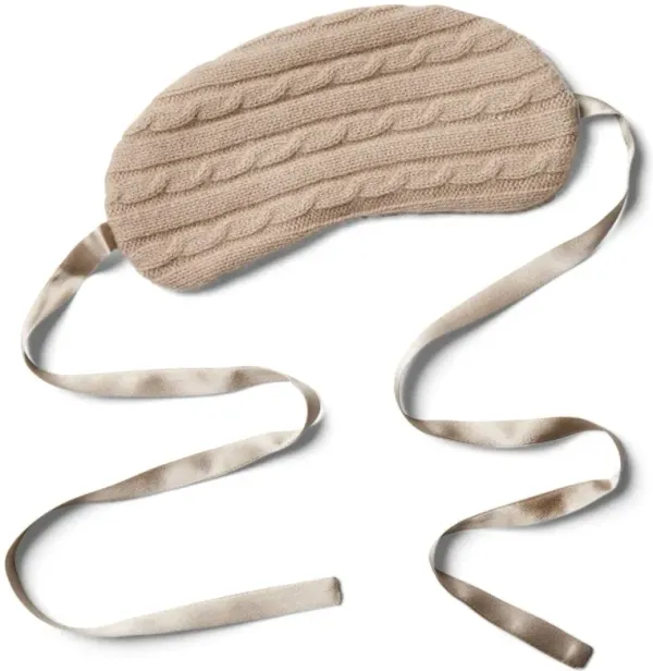 Cashmere Silk-Filled Eye Mask, Smoke
