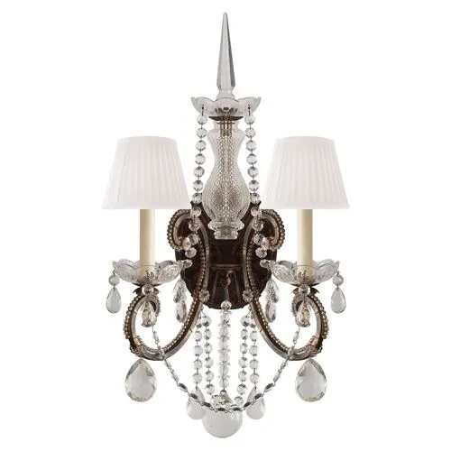 Ralph Lauren Home - Visual Comfort - Adrianna Crystal Double 2-Light Sconce - Gold